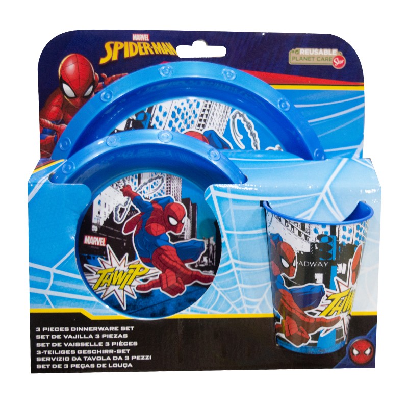 Servizio da tavola 3 pezzi Spiderman