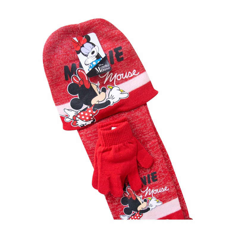 Set invernale cappello guanti sciarpa Minnie Mouse